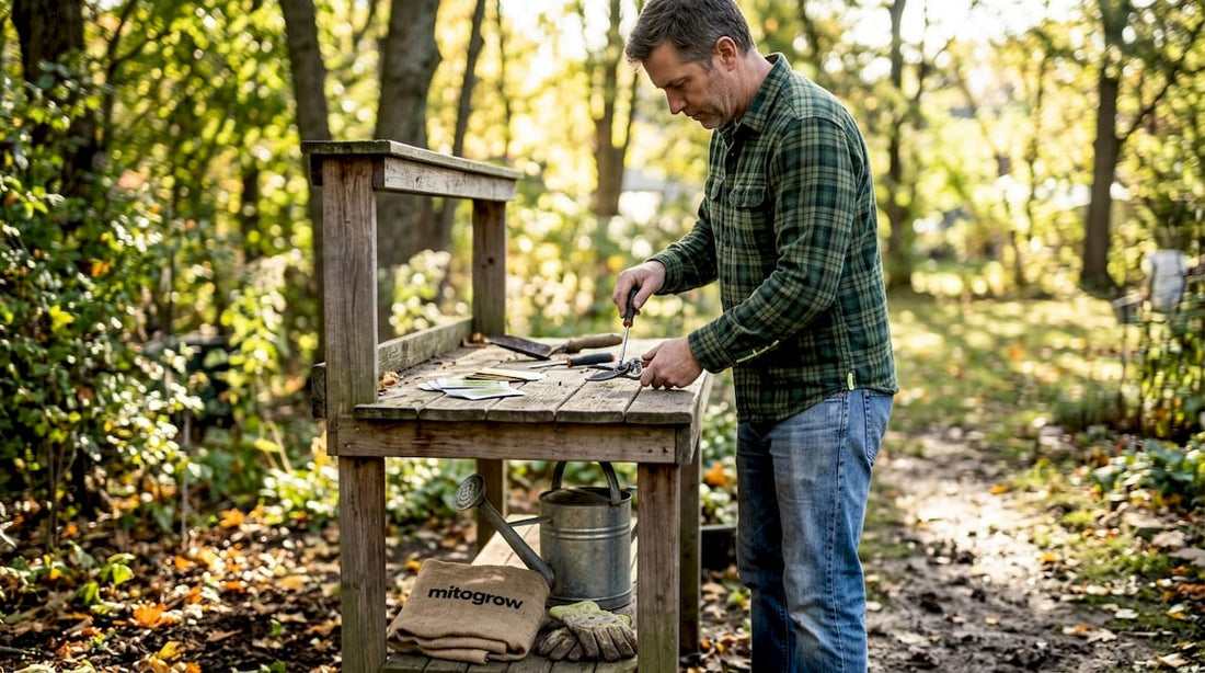 Gardener preparing tools for tree pruning