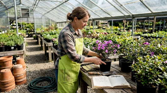 Home gardener choosing plants at outdoor nursery