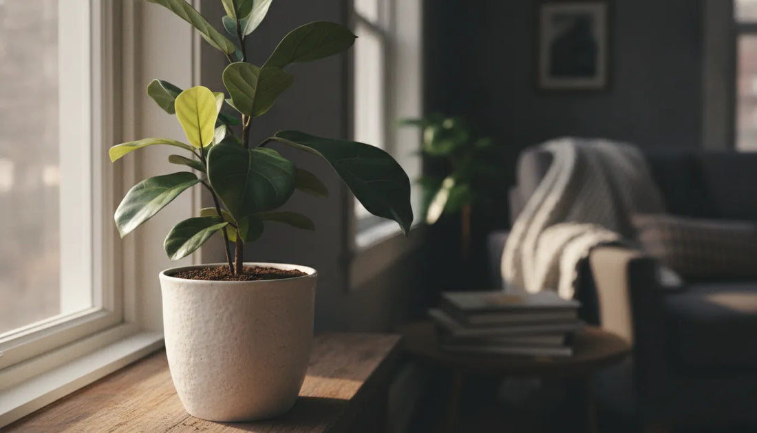 Healthy indoor houseplant recovering beside a bright window