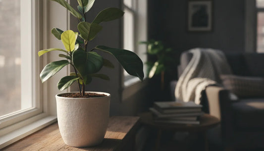 Healthy indoor houseplant recovering beside a bright window